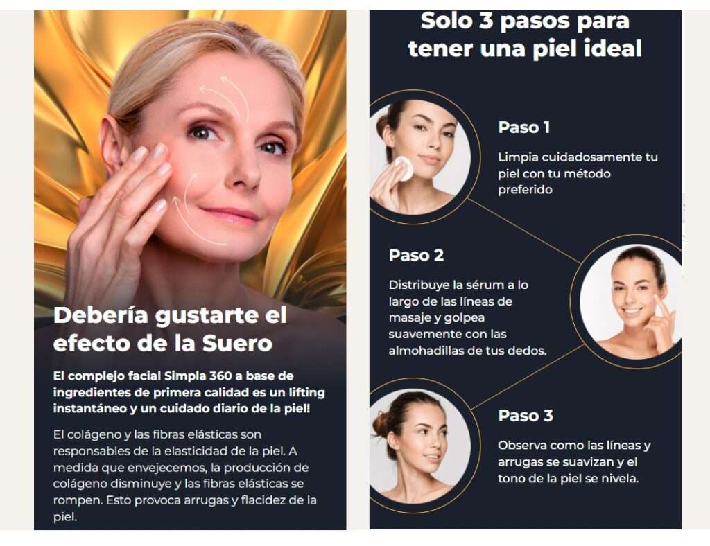 Aplicación de Simpla 360 sérum en rostro